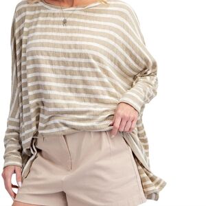 Easel Striped Oversized Top (S) NWOT
